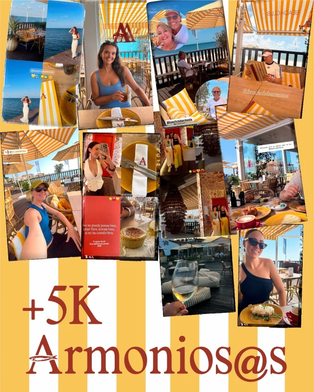 Somos ya más de 5K Armoniosos y Armoniosas y no podemos sentirnos más felices con la increíble aceptación que hemos tenido. 
💛🤍💛🤍
Si ya has descubierto Armonía: Gracias! (De coraçao)
Si todavía no has venido: Te esperamos pronto.
Si además nos acabas de conocer... Bienvenido a ti también, quédate por aquí y disfruta de los fotones y los reels hasta que vengas a disfrutar de nuestro lugar único! 
🐟✨🌞